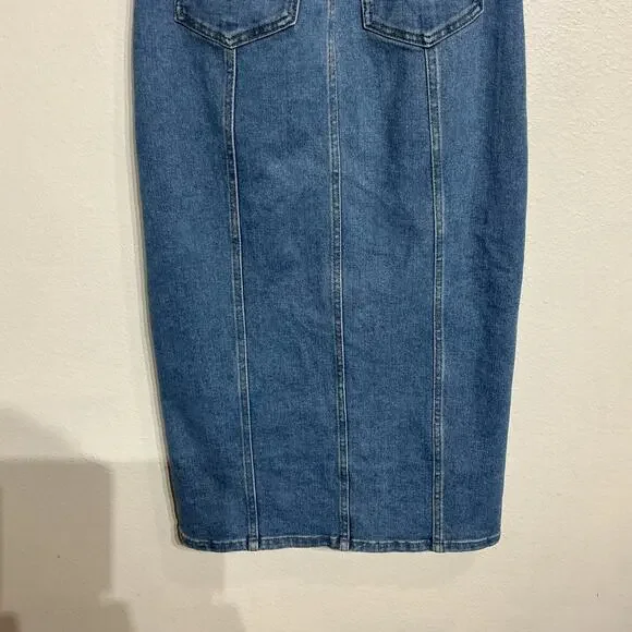 House of Harlow 1960 × Nicole Richie Denim Maxi Skirt Sz 2